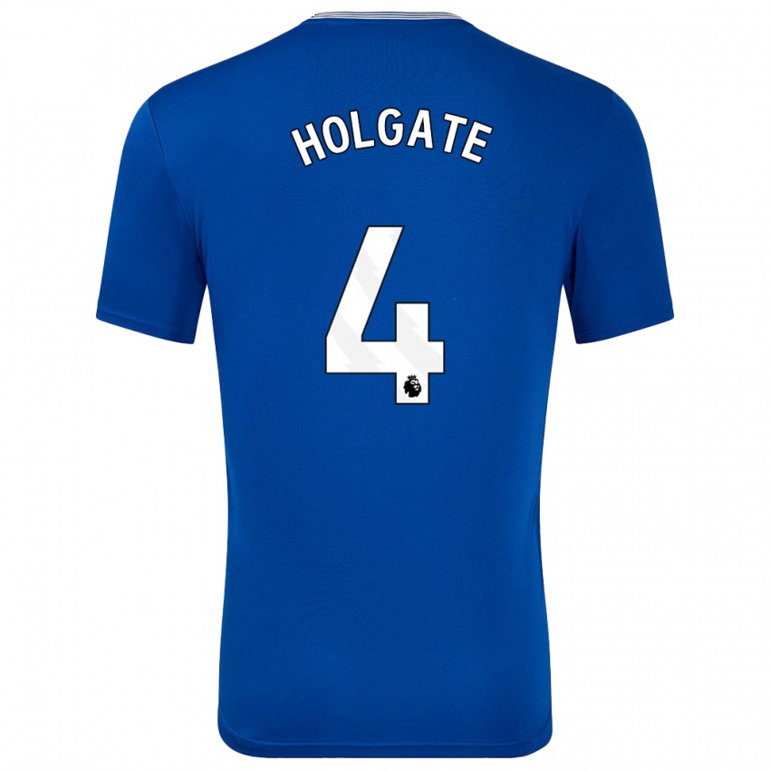 Gyermek Mason Holgate #4 Kék -Val Hazai Jersey 2024/25 Mez Póló Ing