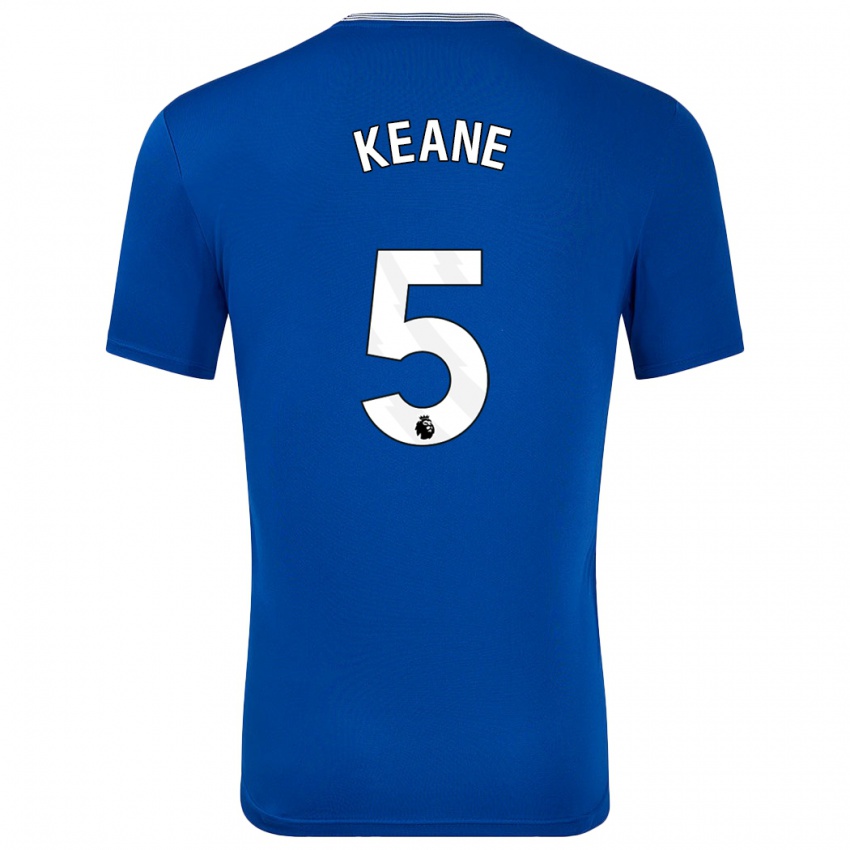 Gyermek Michael Keane #5 Kék -Val Hazai Jersey 2024/25 Mez Póló Ing