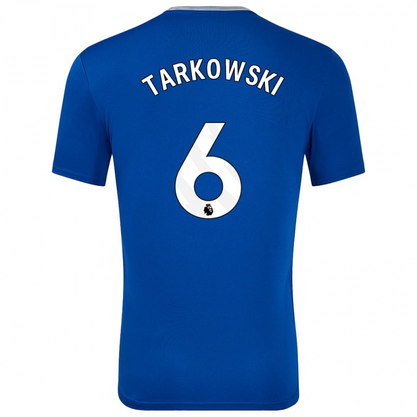 Gyermek James Tarkowski #6 Kék -Val Hazai Jersey 2024/25 Mez Póló Ing