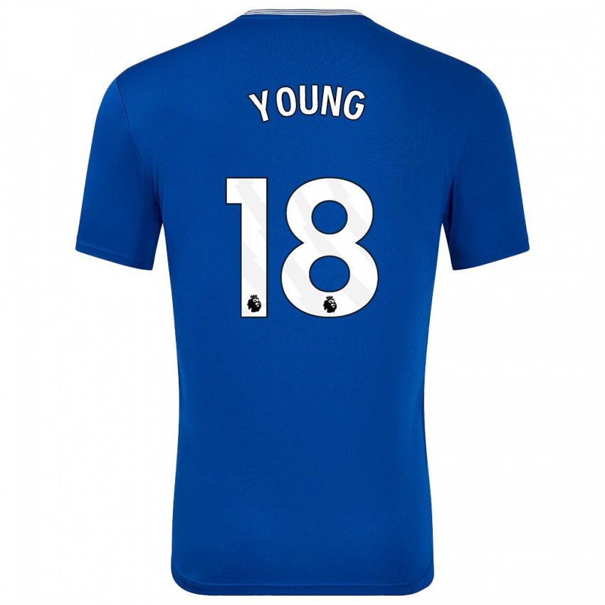 Gyermek Ashley Young #18 Kék -Val Hazai Jersey 2024/25 Mez Póló Ing