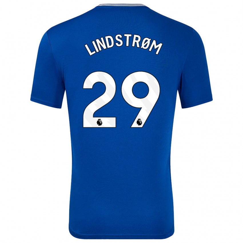 Gyermek Jesper Lindstrøm #29 Kék -Val Hazai Jersey 2024/25 Mez Póló Ing