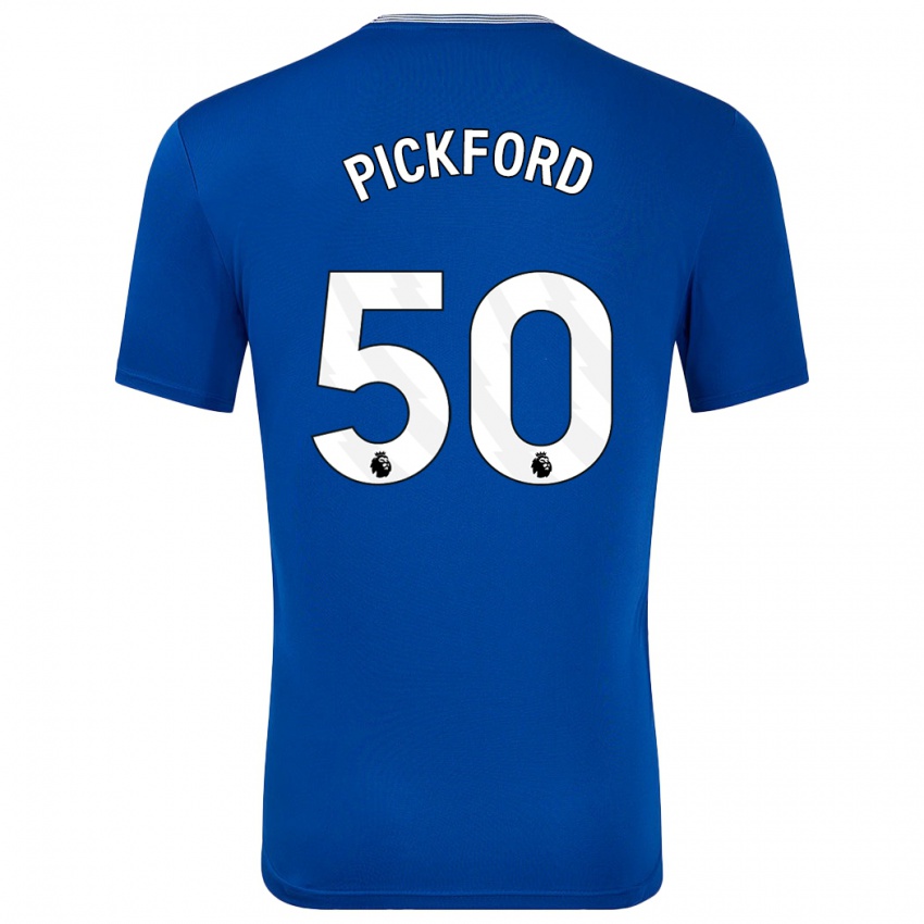 Gyermek George Pickford #50 Kék -Val Hazai Jersey 2024/25 Mez Póló Ing