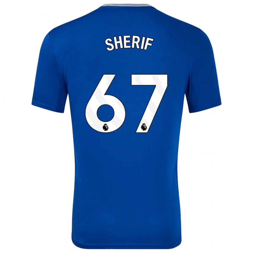 Gyermek Martin Sherif #67 Kék -Val Hazai Jersey 2024/25 Mez Póló Ing