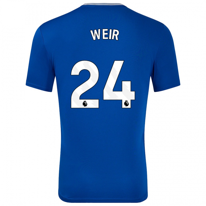 Gyermek Kenzie Weir #24 Kék -Val Hazai Jersey 2024/25 Mez Póló Ing