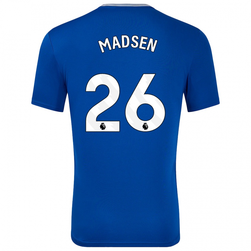 Gyermek Rikke Madsen #26 Kék -Val Hazai Jersey 2024/25 Mez Póló Ing