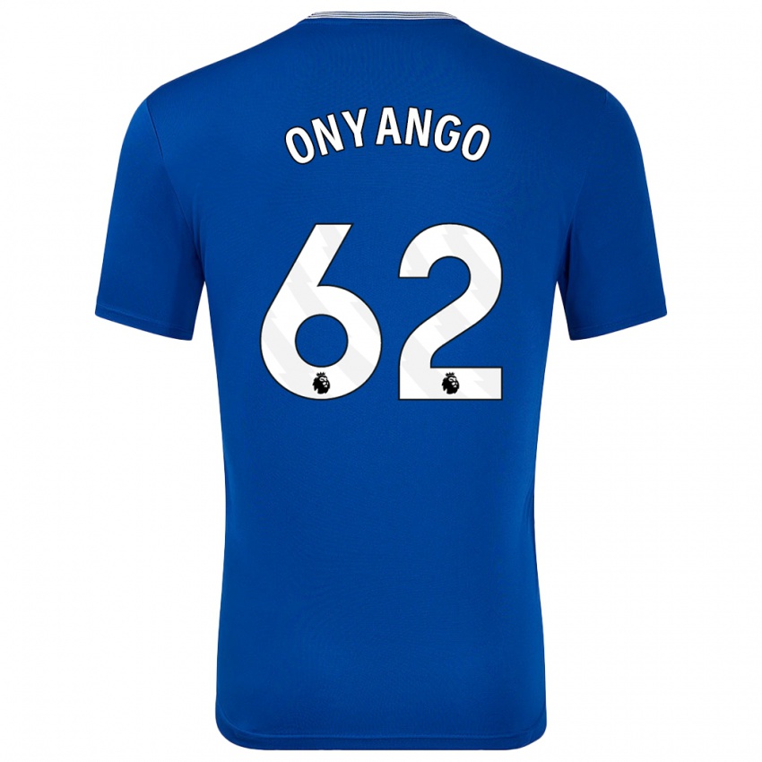 Gyermek Tyler Onyango #62 Kék -Val Hazai Jersey 2024/25 Mez Póló Ing