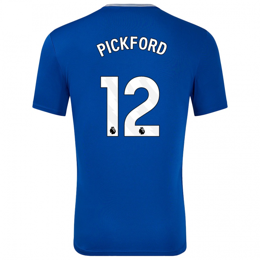 Gyermek Jordan Pickford #12 Kék -Val Hazai Jersey 2024/25 Mez Póló Ing