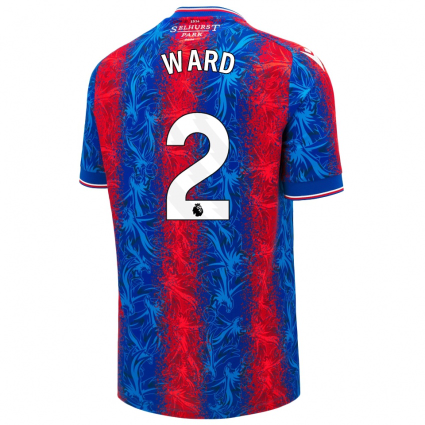 Gyermek Joel Ward #2 Piros Kék Csíkok Hazai Jersey 2024/25 Mez Póló Ing