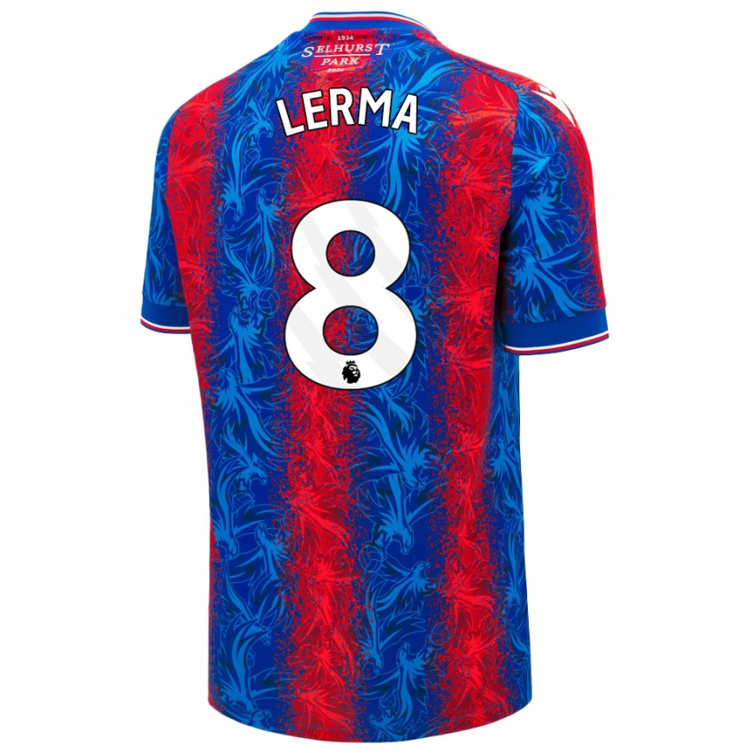 Gyermek Jefferson Lerma #8 Piros Kék Csíkok Hazai Jersey 2024/25 Mez Póló Ing