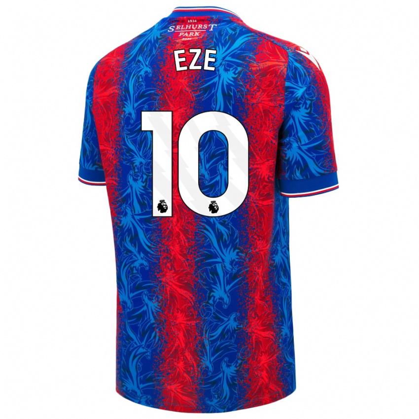 Gyermek Eberechi Eze #10 Piros Kék Csíkok Hazai Jersey 2024/25 Mez Póló Ing