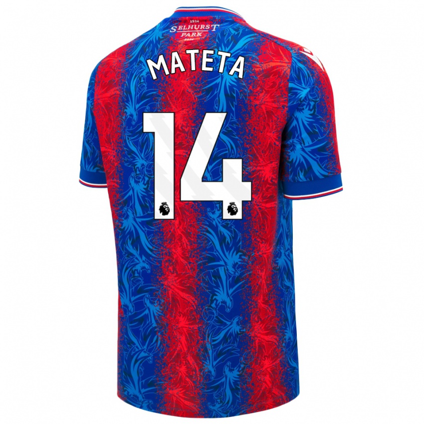 Gyermek Jean-Philippe Mateta #14 Piros Kék Csíkok Hazai Jersey 2024/25 Mez Póló Ing