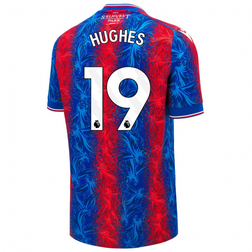 Gyermek Will Hughes #19 Piros Kék Csíkok Hazai Jersey 2024/25 Mez Póló Ing