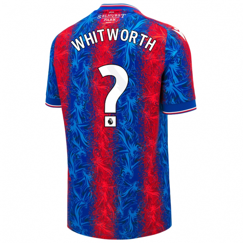 Gyermek Harry Whitworth #0 Piros Kék Csíkok Hazai Jersey 2024/25 Mez Póló Ing