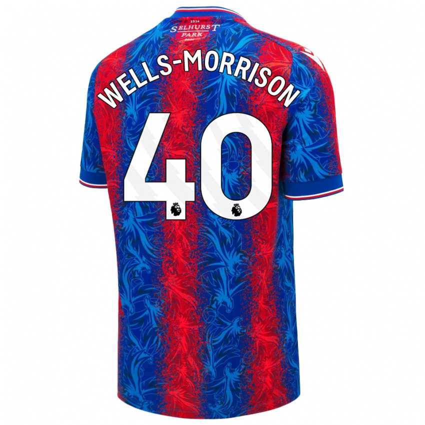 Gyermek Jack Wells-Morrison #40 Piros Kék Csíkok Hazai Jersey 2024/25 Mez Póló Ing