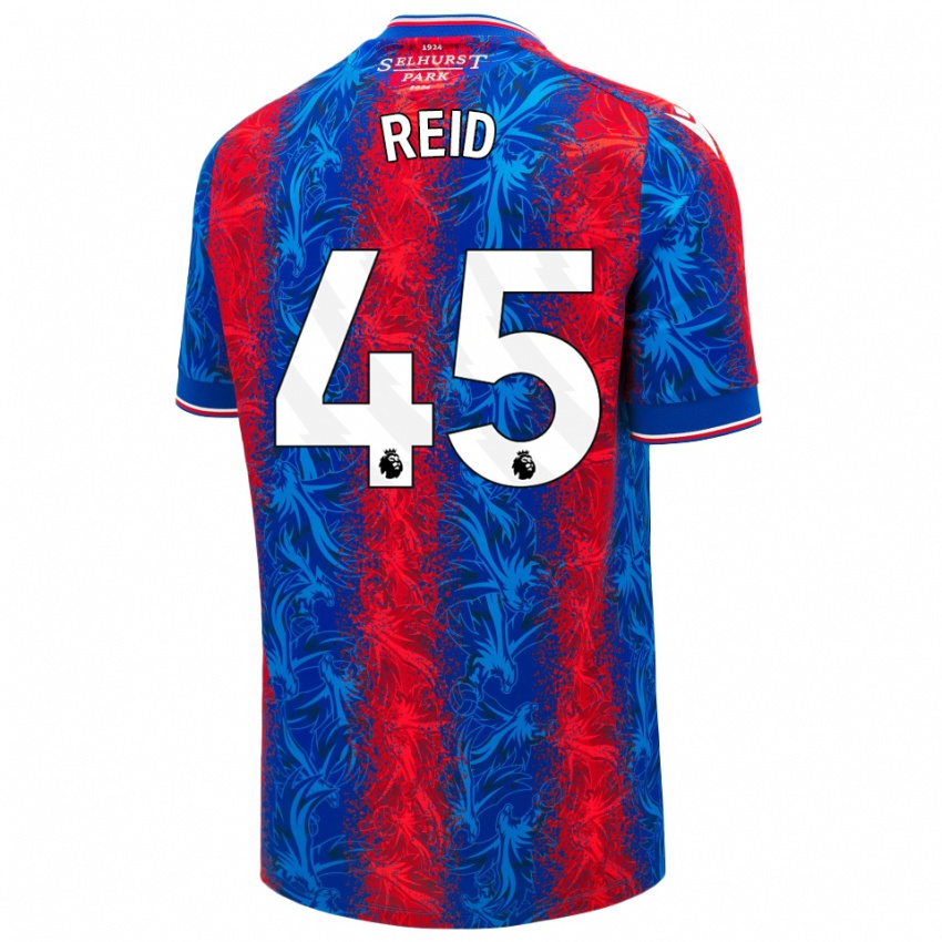 Gyermek Dylan Reid #45 Piros Kék Csíkok Hazai Jersey 2024/25 Mez Póló Ing