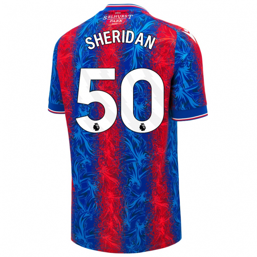 Gyermek Joe Sheridan #50 Piros Kék Csíkok Hazai Jersey 2024/25 Mez Póló Ing