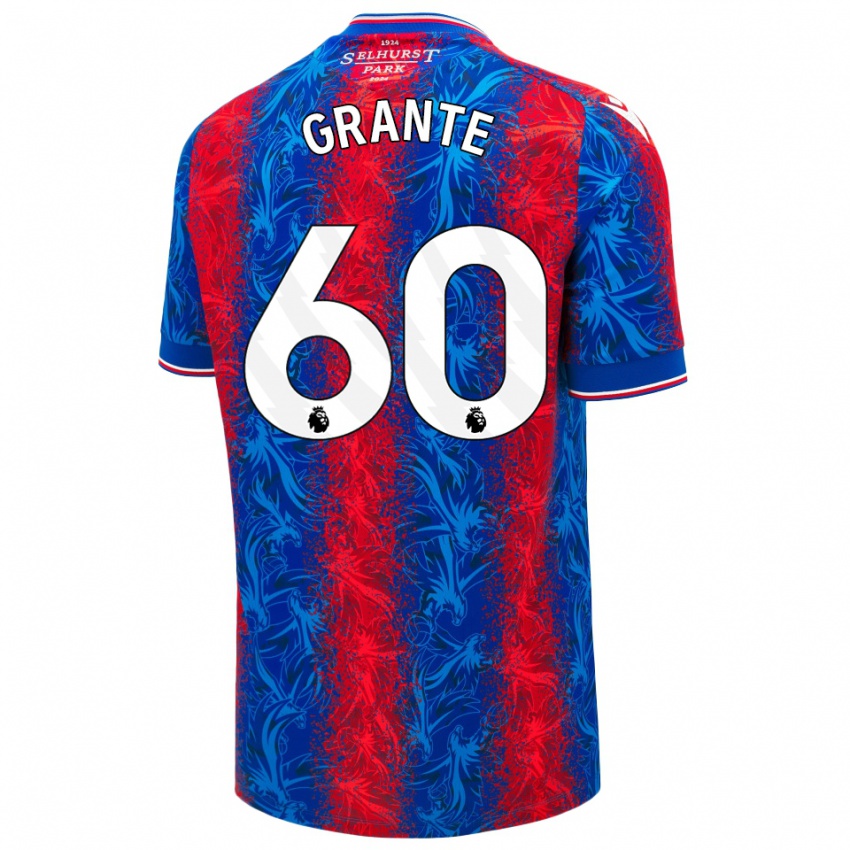 Gyermek Jake Grante #60 Piros Kék Csíkok Hazai Jersey 2024/25 Mez Póló Ing