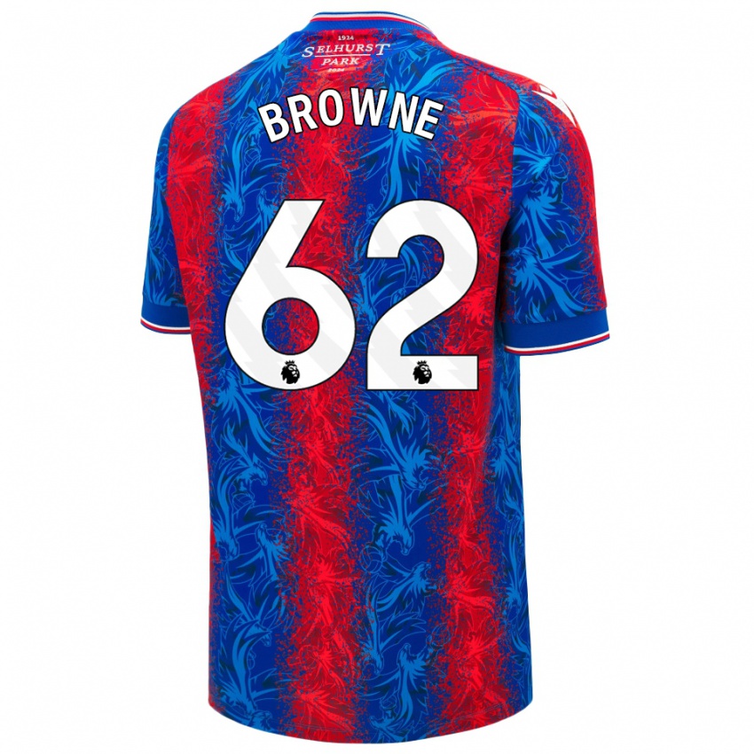 Gyermek Luke Browne #62 Piros Kék Csíkok Hazai Jersey 2024/25 Mez Póló Ing