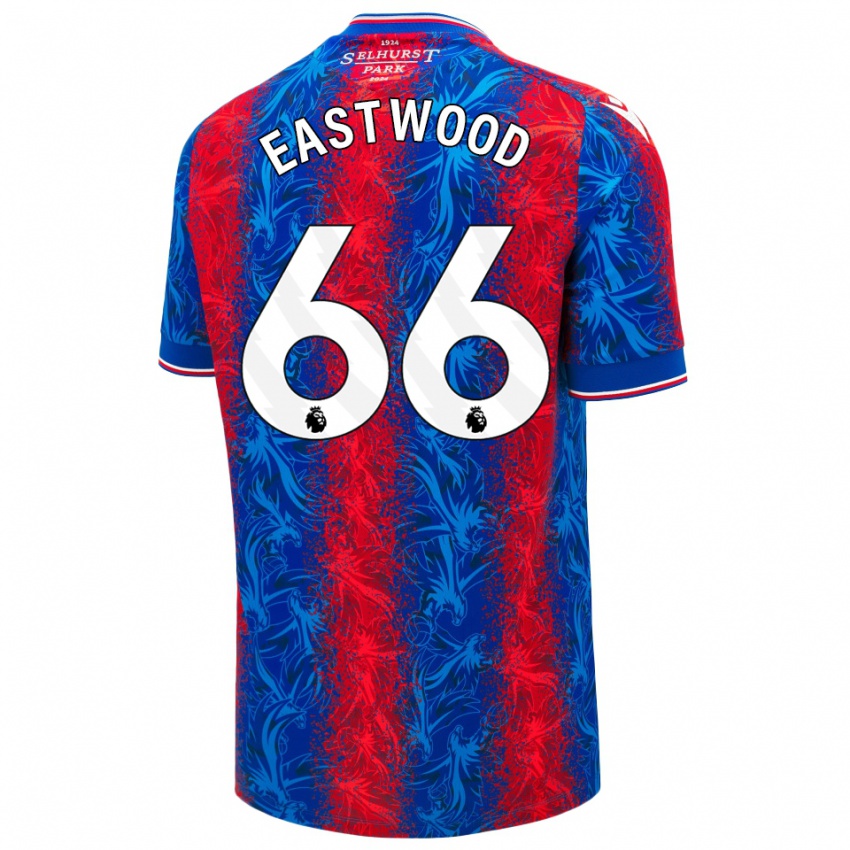 Gyermek Billy Eastwood #66 Piros Kék Csíkok Hazai Jersey 2024/25 Mez Póló Ing