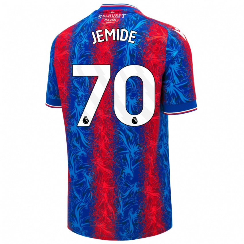 Gyermek Mofe Jemide #70 Piros Kék Csíkok Hazai Jersey 2024/25 Mez Póló Ing