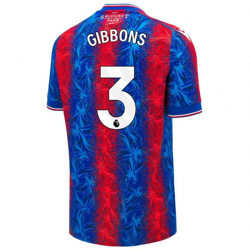 Gyermek Felicity Gibbons #3 Piros Kék Csíkok Hazai Jersey 2024/25 Mez Póló Ing