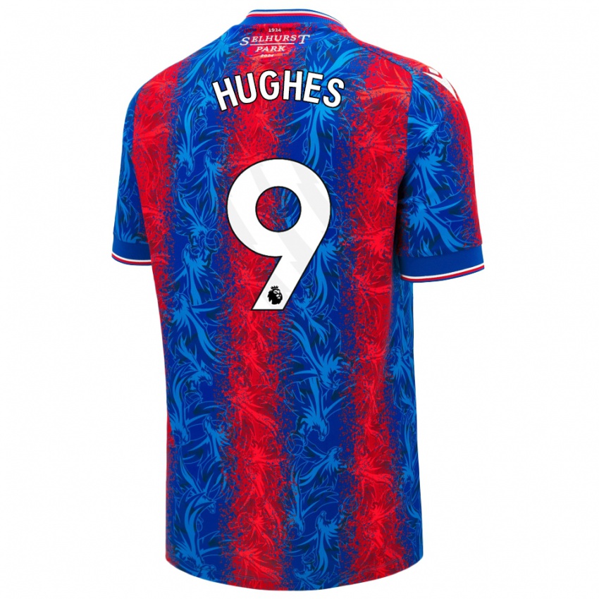 Gyermek Elise Hughes #9 Piros Kék Csíkok Hazai Jersey 2024/25 Mez Póló Ing