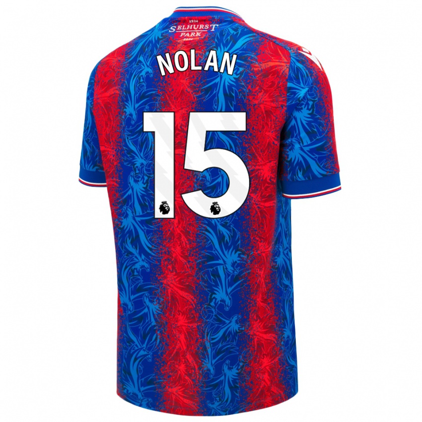 Gyermek Hayley Nolan #15 Piros Kék Csíkok Hazai Jersey 2024/25 Mez Póló Ing