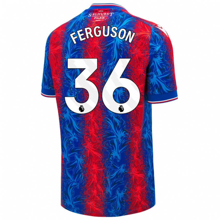 Gyermek Nathan Ferguson #36 Piros Kék Csíkok Hazai Jersey 2024/25 Mez Póló Ing