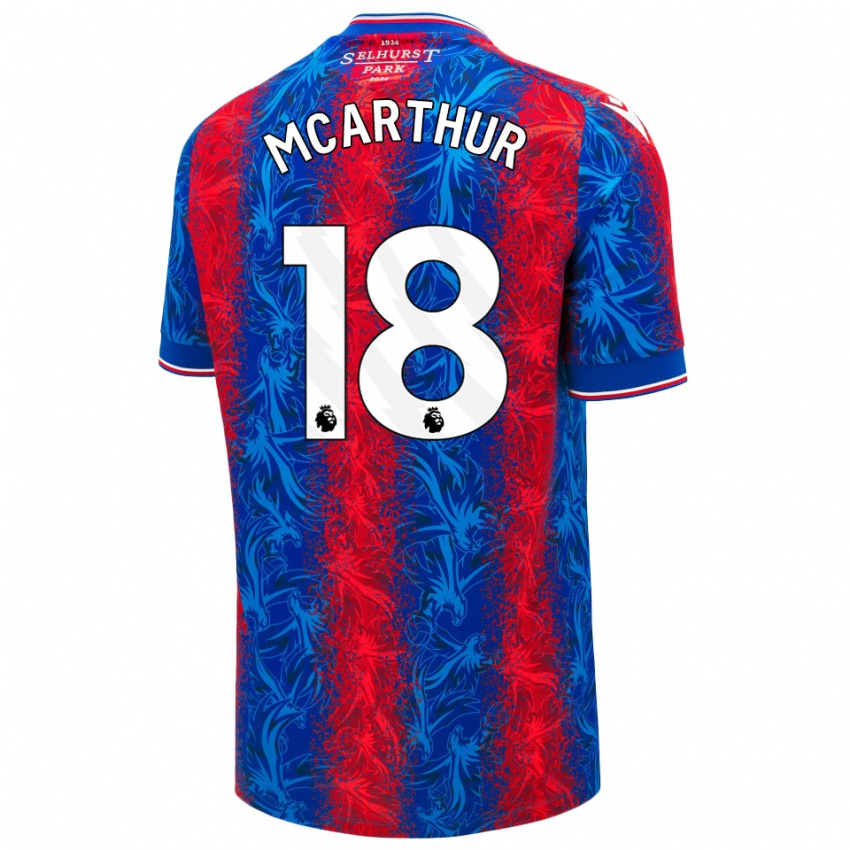 Gyermek James Mcarthur #18 Piros Kék Csíkok Hazai Jersey 2024/25 Mez Póló Ing