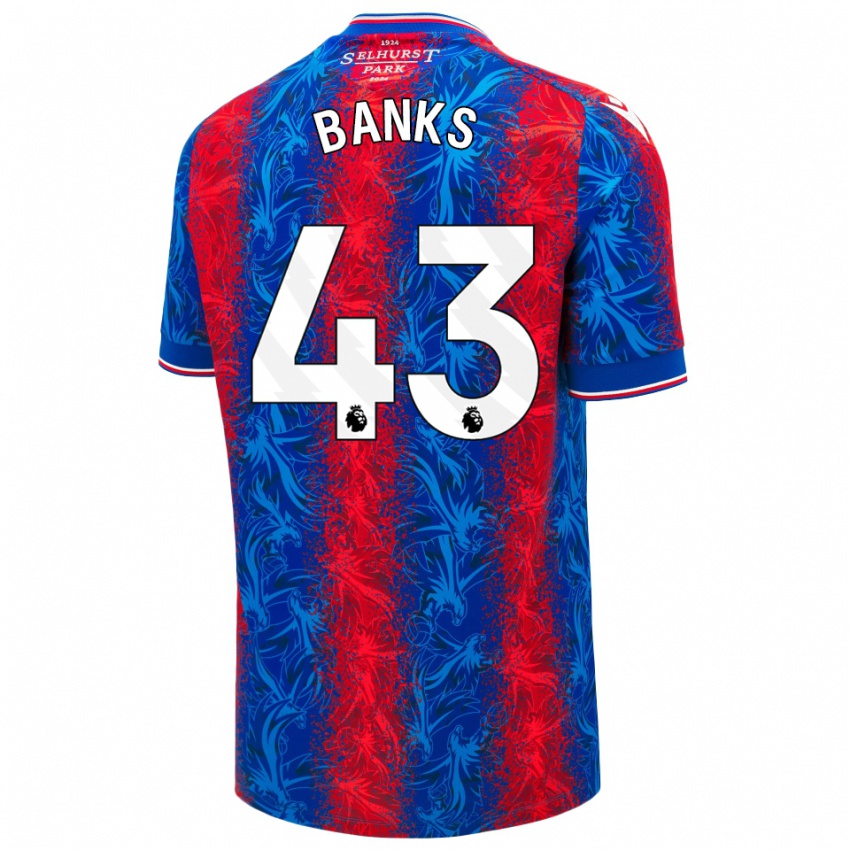 Gyermek Scott Banks #43 Piros Kék Csíkok Hazai Jersey 2024/25 Mez Póló Ing