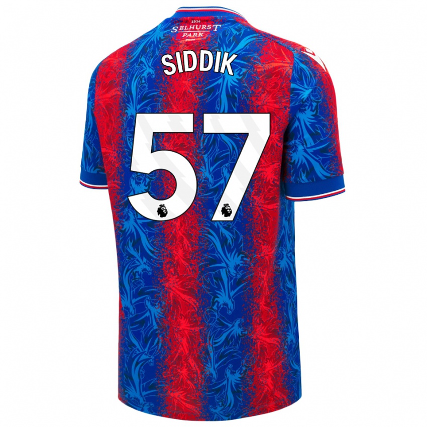 Gyermek Cardo Siddik #57 Piros Kék Csíkok Hazai Jersey 2024/25 Mez Póló Ing