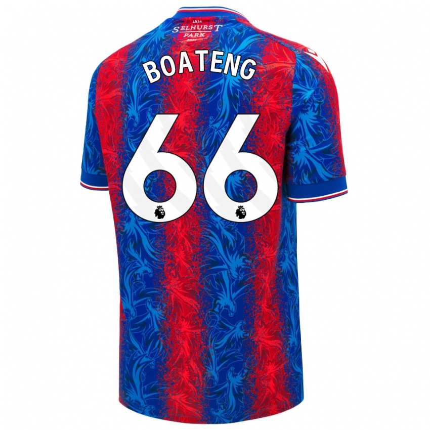 Gyermek David Boateng #66 Piros Kék Csíkok Hazai Jersey 2024/25 Mez Póló Ing