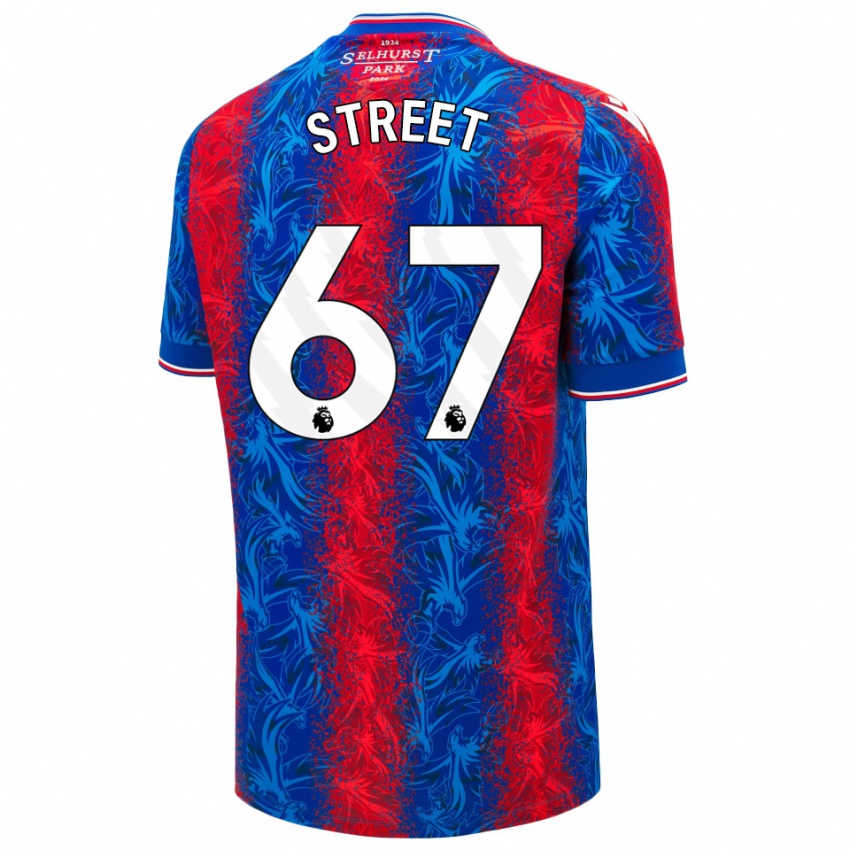 Gyermek Rob Street #67 Piros Kék Csíkok Hazai Jersey 2024/25 Mez Póló Ing