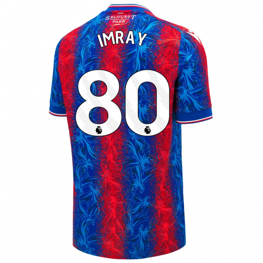 Gyermek Danny Imray #80 Piros Kék Csíkok Hazai Jersey 2024/25 Mez Póló Ing