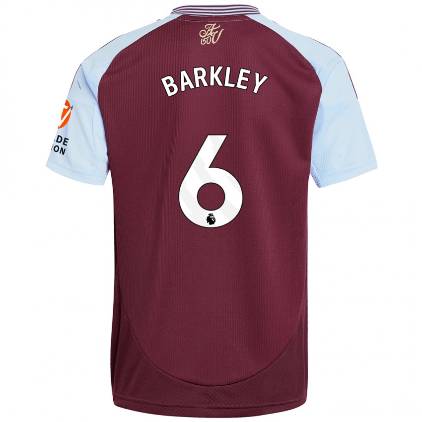 Gyermek Ross Barkley #6 Bordó Égszínkék Hazai Jersey 2024/25 Mez Póló Ing