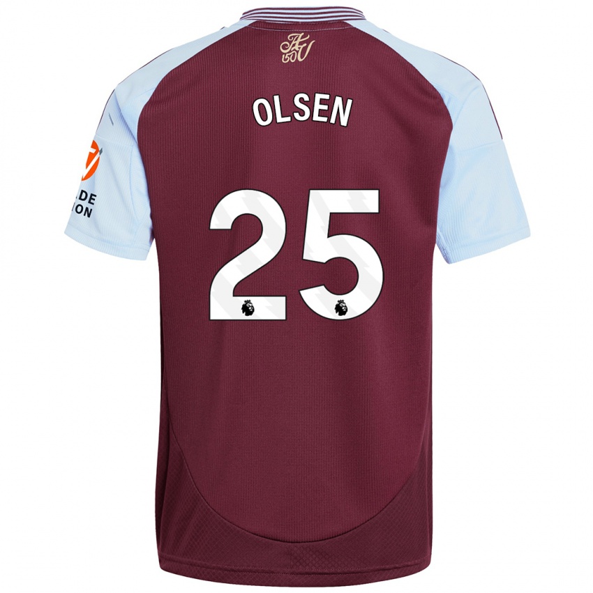 Gyermek Robin Olsen #25 Bordó Égszínkék Hazai Jersey 2024/25 Mez Póló Ing