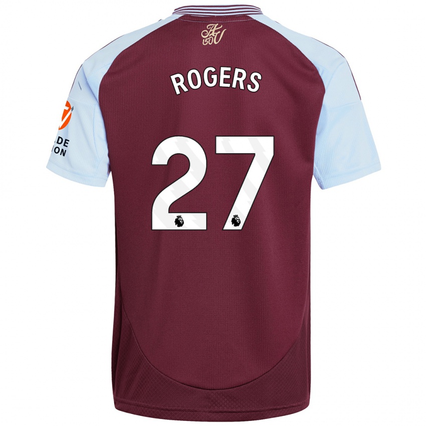 Gyermek Morgan Rogers #27 Bordó Égszínkék Hazai Jersey 2024/25 Mez Póló Ing