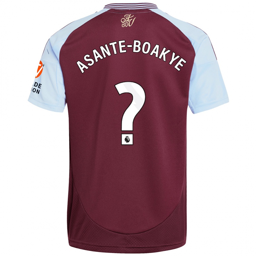 Gyermek Max Asante-Boakye #0 Bordó Égszínkék Hazai Jersey 2024/25 Mez Póló Ing