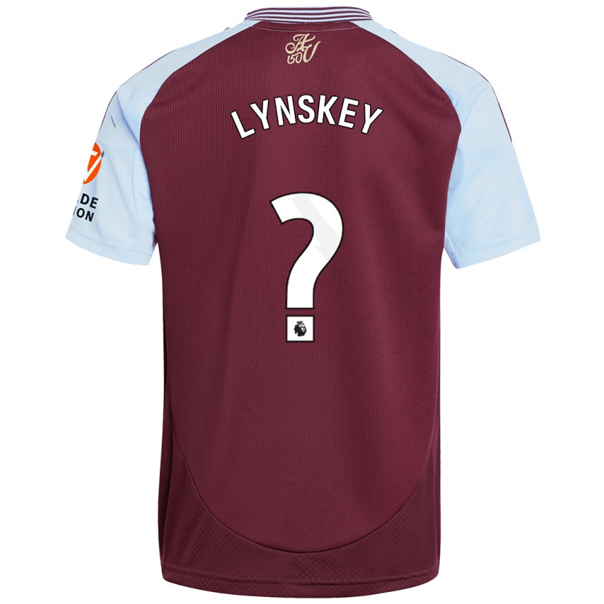 Gyermek Alfie Lynskey #0 Bordó Égszínkék Hazai Jersey 2024/25 Mez Póló Ing