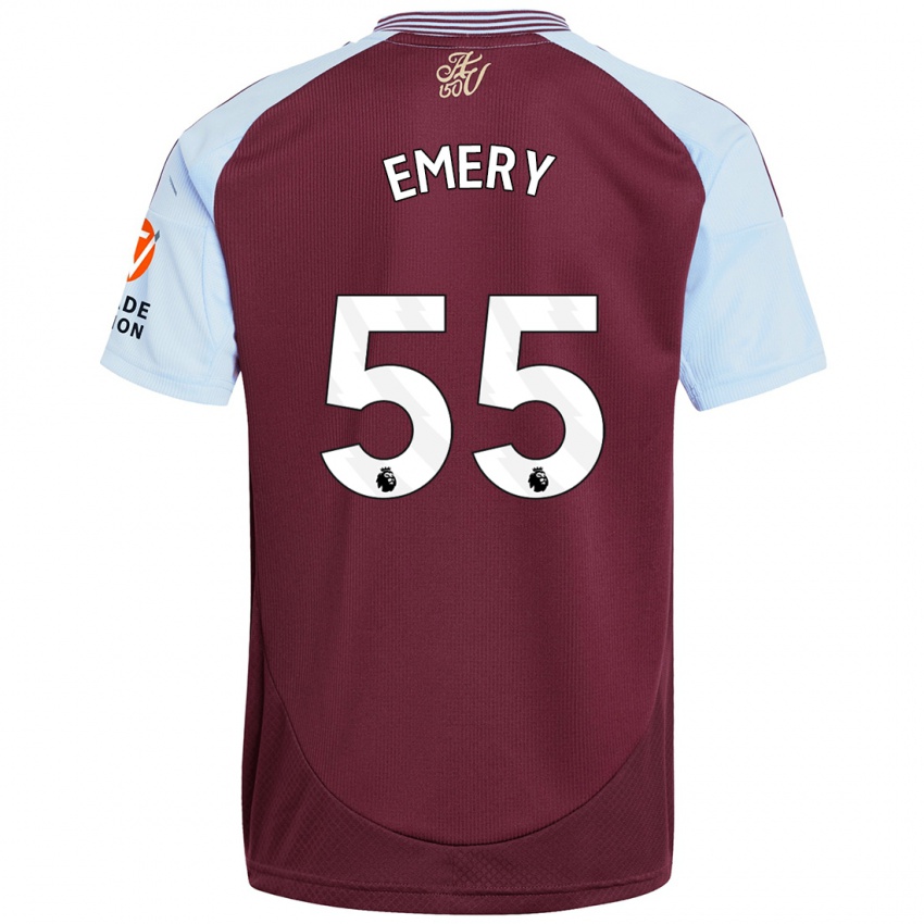 Gyermek Lander Emery #55 Bordó Égszínkék Hazai Jersey 2024/25 Mez Póló Ing