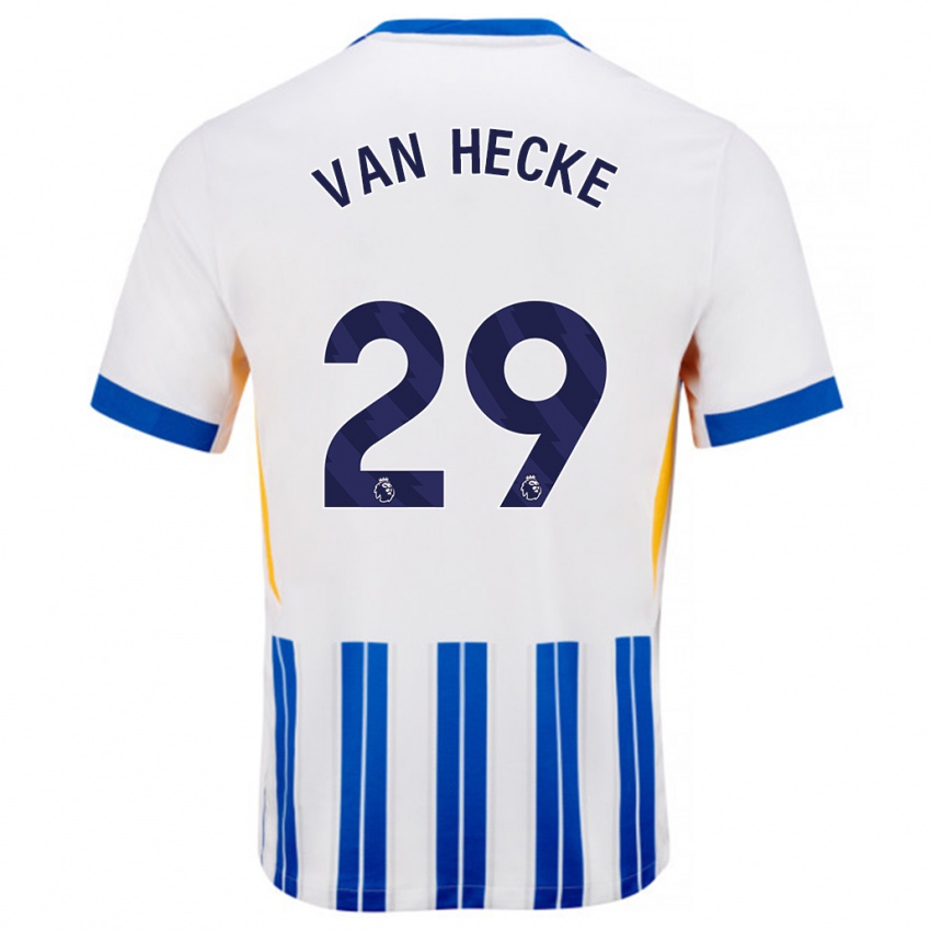 Gyermek Jan Paul Van Hecke #29 Fehér Kék Csíkos Hazai Jersey 2024/25 Mez Póló Ing