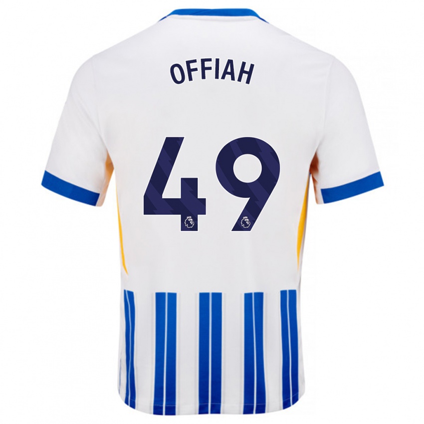 Gyermek Odel Offiah #49 Fehér Kék Csíkos Hazai Jersey 2024/25 Mez Póló Ing