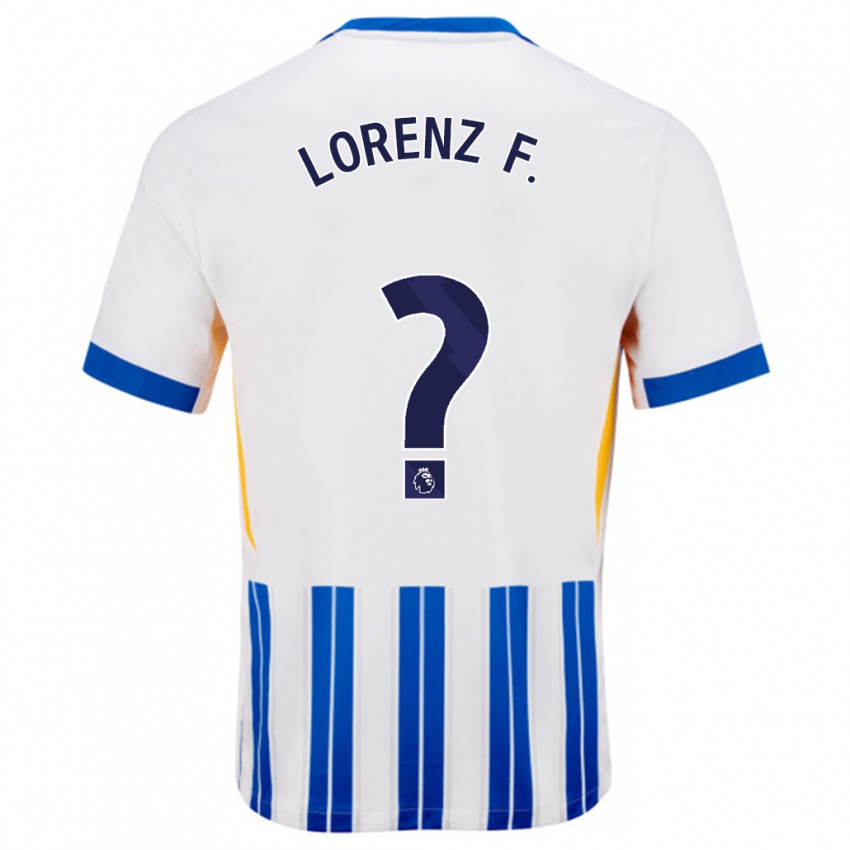 Gyermek Lorenz Ferdinand #0 Fehér Kék Csíkos Hazai Jersey 2024/25 Mez Póló Ing