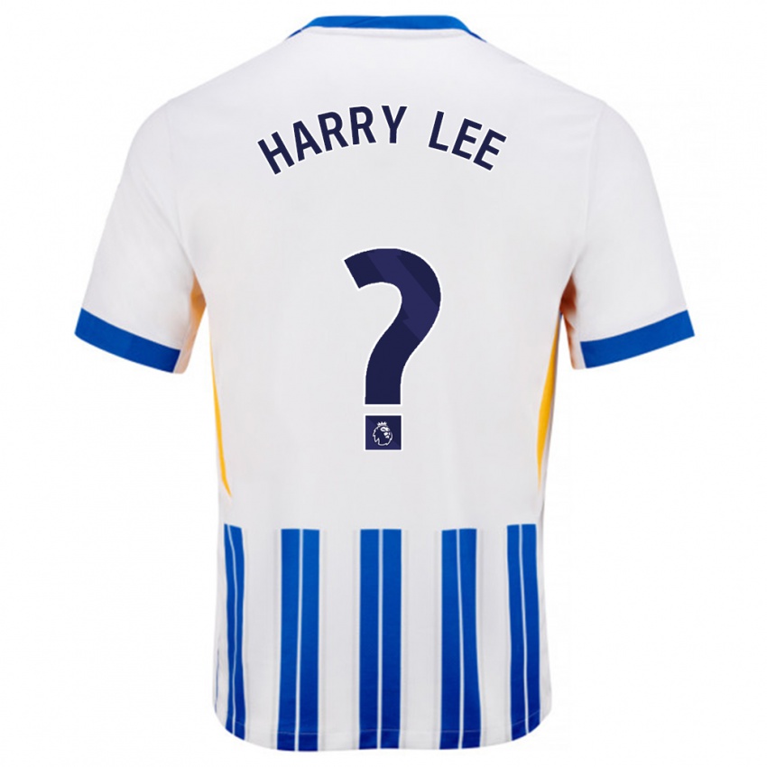 Gyermek Harry Lee #0 Fehér Kék Csíkos Hazai Jersey 2024/25 Mez Póló Ing