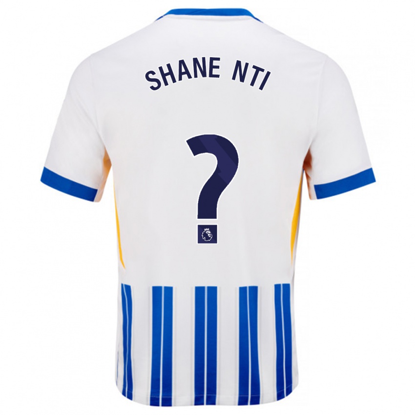 Gyermek Shane Nti #0 Fehér Kék Csíkos Hazai Jersey 2024/25 Mez Póló Ing