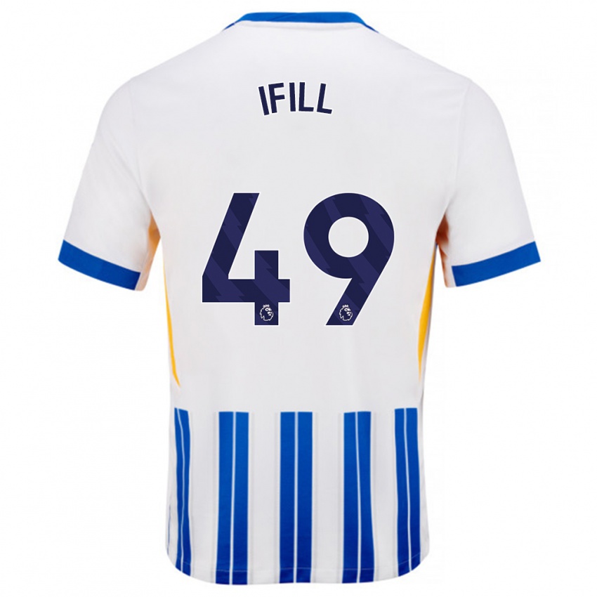 Gyermek Marcus Ifill #49 Fehér Kék Csíkos Hazai Jersey 2024/25 Mez Póló Ing