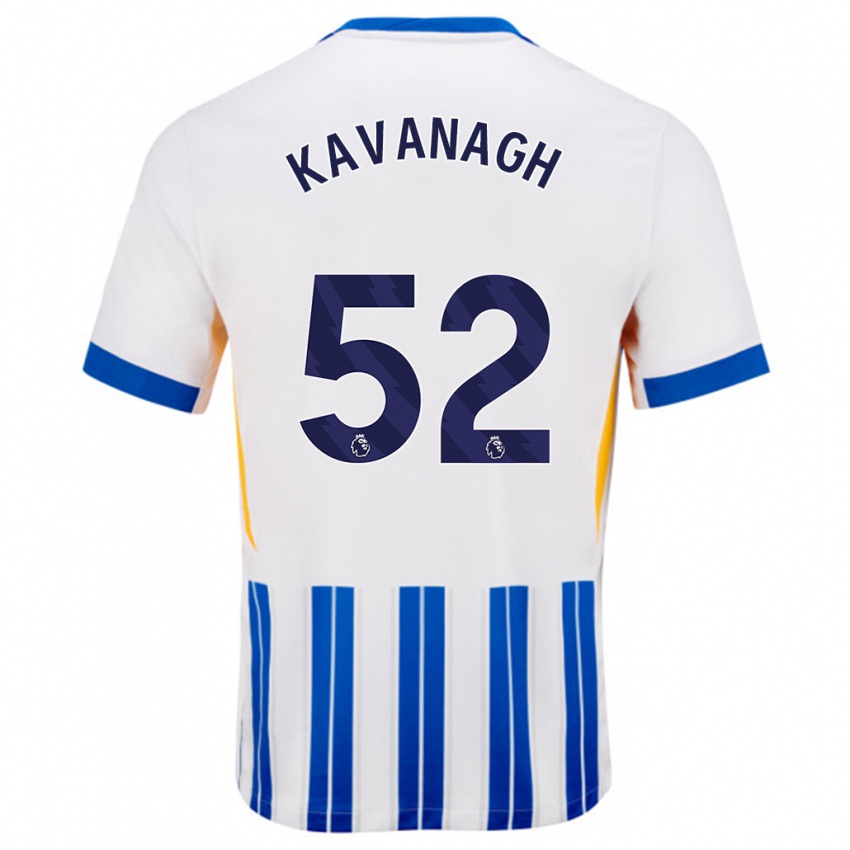 Gyermek Leigh Kavanagh #52 Fehér Kék Csíkos Hazai Jersey 2024/25 Mez Póló Ing