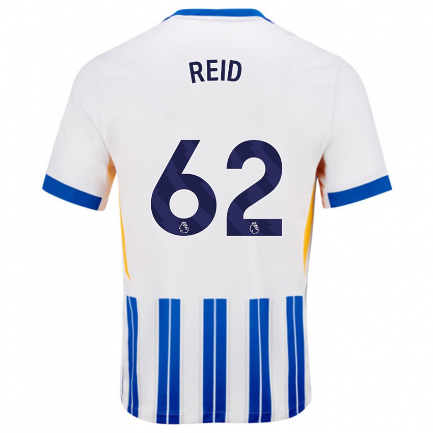 Gyermek Tommy Reid #62 Fehér Kék Csíkos Hazai Jersey 2024/25 Mez Póló Ing