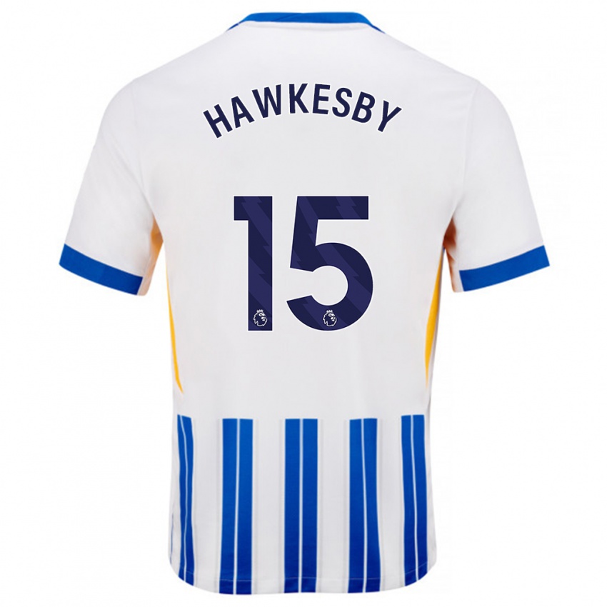 Gyermek Mackenzie Hawkesby #15 Fehér Kék Csíkos Hazai Jersey 2024/25 Mez Póló Ing