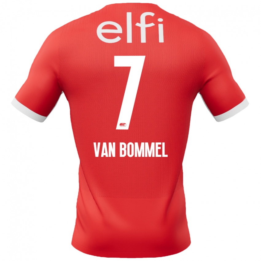 Gyermek Ruben Van Bommel #7 Piros Fehér Hazai Jersey 2024/25 Mez Póló Ing